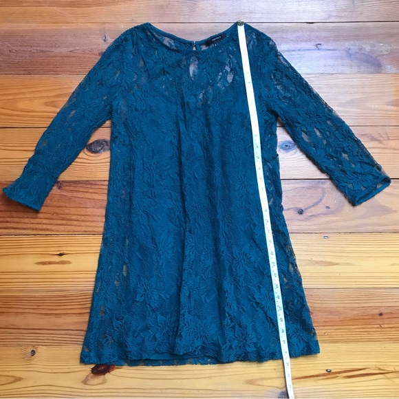Forever 21 Teal Lace Sheath Dress, EUC, S - Picture 6 of 12